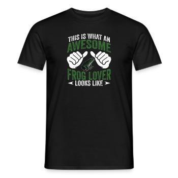 Drôle Un amoureux de grenouille génial ressemble à un crapaud Herpet - T-shirt homme - noir - Devant - AI Model Male 178 light (178cm)