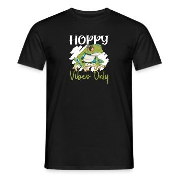 Amphibian Toad Frog Enthusiast Hoppy Vibes Only - T-shirt homme - noir - Devant - AI Model Male 178 light (178cm)