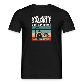 Aide domestique, femme de ménage, femme de ménage - T-shirt homme - noir - Devant - AI Model Male 178 light (178cm)