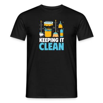 Aide domestique, femme de ménage, femme de ménage - T-shirt homme - noir - Devant - AI Model Male 178 light (178cm)