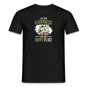 Leap Into Happiness Find Your Hoppy Place Frog Amp - Männer T-Shirt - Schwarz - Vorne - AI Model Male 178 light (178cm)