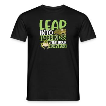 Amphibian Frog Leap Into Happiness Find Your Hoppy - Männer T-Shirt - Schwarz - Vorne - AI Model Male 178 light (178cm)