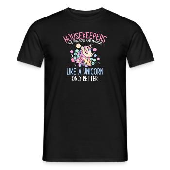 Aide domestique, femme de ménage, femme de ménage - T-shirt homme - noir - Devant - AI Model Male 178 light (178cm)