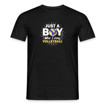 Just A Boy Who Loves Volleyball Player Blocker Spi - Männer T-Shirt - Schwarz - Vorne - AI Model Male 178 light (178cm)
