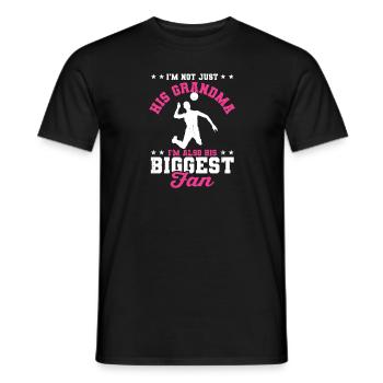 I'm His Grandma I'm His Biggest Fan Volleyball Gra - Men's T-Shirt - black - Front - AI Model Male 178 light (178cm)