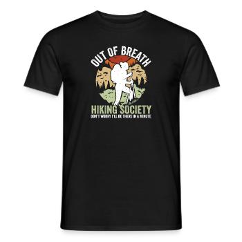 Société de randonnée amusante en montagne à bout de souffle - T-shirt homme - noir - Devant - AI Model Male 178 light (178cm)