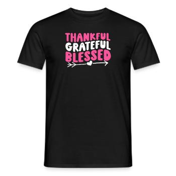 Thankful Grateful - Men's T-Shirt - black - Front - AI Model Male 178 light (178cm)