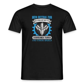 Klimaschutz Verbrenner Motoren Autoliebhaber - Männer T-Shirt - Schwarz - Vorne - AI Model Male 178 light (178cm)
