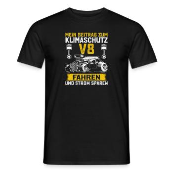 Klimaschutz V8 Lustig - Männer T-Shirt - Schwarz - Vorne - AI Model Male 178 light (178cm)
