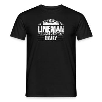 Lineman Serving Pancakes Daily American Football - Männer T-Shirt - Schwarz - Vorne - AI Model Male 178 light (178cm)