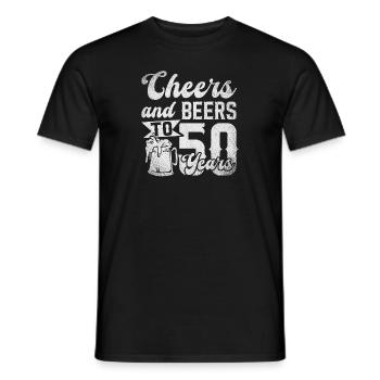 Cheers And Beers To Fifty Years Birthday - Men's T-Shirt - black - Front - AI Model Male 178 light (178cm)
