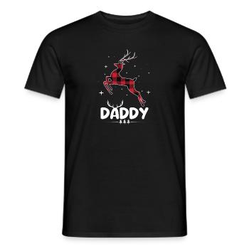 Red Plaid Renne Papa Noël Noël - T-shirt homme - noir - Devant - AI Model Male 178 light (178cm)