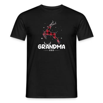 Red Plaid Renne Grand-mère Noël Noël - T-shirt homme - noir - Devant - AI Model Male 178 light (178cm)