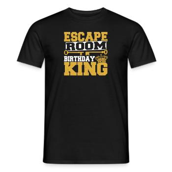 Men Mystery Challenge Escaped Room Birthday King P - Men's T-Shirt - black - Front - AI Model Male 178 light (178cm)