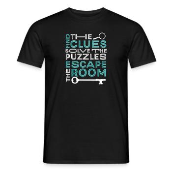 Défi Trouver des indices Résoudre les énigmes Salle d’évasion - T-shirt homme - noir - Devant - AI Model Male 178 light (178cm)