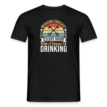 Retro Weekend Forecast Escape Rooms Challenge Myst - Männer T-Shirt - Schwarz - Vorne - AI Model Male 178 light (178cm)