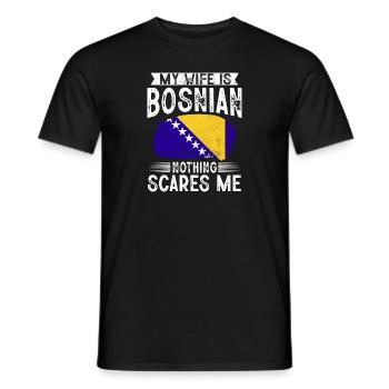 Bosnien und Herzegowina Flagge Bosnien - Männer T-Shirt - Schwarz - Vorne - AI Model Male 178 light (178cm)