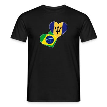 Barbados flag Barbadian bayan - Men's T-Shirt - black - Front - AI Model Male 178 light (178cm)