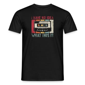 Je n’ai aucune idée de ce que c’est cassette - T-shirt homme - noir - Devant - AI Model Male 178 light (178cm)