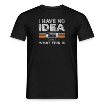 Je n’ai aucune idée de ce que c’est cassette - T-shirt homme - noir - Devant - AI Model Male 178 light (178cm)