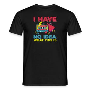 Je n’ai aucune idée de ce que c’est cassette - T-shirt homme - noir - Devant - AI Model Male 178 light (178cm)