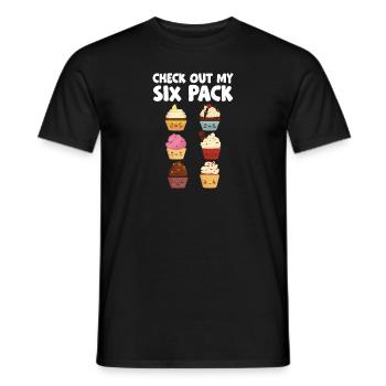 Drôle de vérifier mon paquet de six glaçages cuit au four cupcak - T-shirt homme - noir - Devant - AI Model Male 178 light (178cm)
