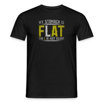 Mon ventre est plat Le L est juste silencieux - T-shirt homme - noir - Devant - AI Model Male 178 light (178cm)