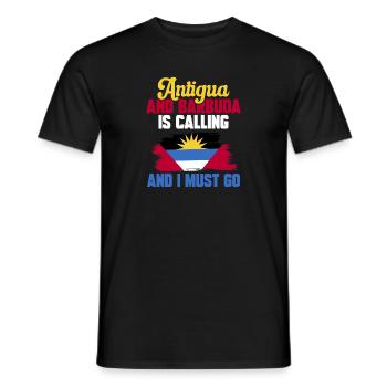 Antigua and Barbuda flag - Men's T-Shirt - black - Front - AI Model Male 178 light (178cm)