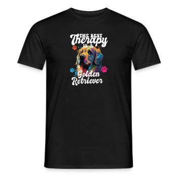 The Best Therapy Is A Golden Retriever Dog Mom - Männer T-Shirt - Schwarz - Vorne - AI Model Male 178 light (178cm)