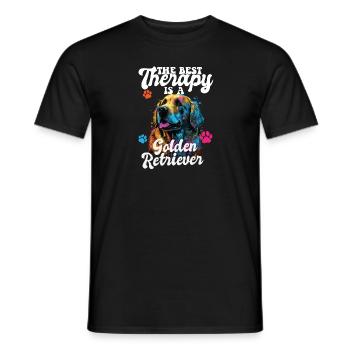 The Best Therapy Is A Golden Retriever Dog Mom - Männer T-Shirt - Schwarz - Vorne - AI Model Male 178 light (178cm)