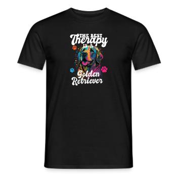 The Best Therapy Is A Golden Retriever Dog Mom - Männer T-Shirt - Schwarz - Vorne - AI Model Male 178 light (178cm)