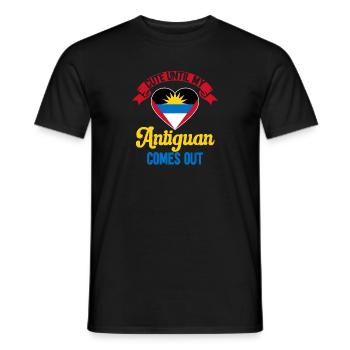 Antigua and Barbuda flag - Men's T-Shirt - black - Front - AI Model Male 178 light (178cm)
