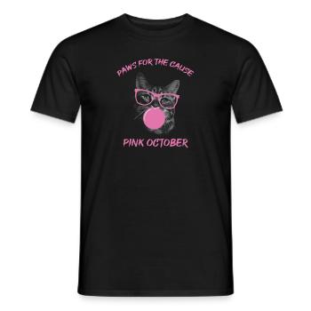 Pfoten für den guten Zweck: Rosa Oktober - Männer T-Shirt - Schwarz - Vorne - AI Model Male 178 light (178cm)