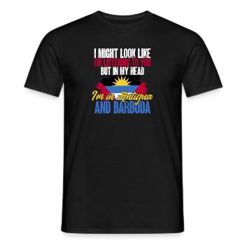 Flag of Antigua and Barbuda - Men's T-Shirt - black - Front - AI Model Male 178 light (178cm)
