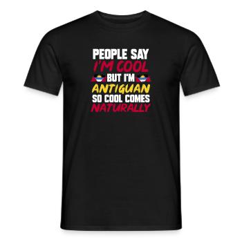 Flag of Antigua and Barbuda - Men's T-Shirt - black - Front - AI Model Male 178 light (178cm)