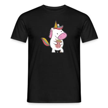 Popcorn Licorne Drôle de Théâtre Cinéma Snack Film N - T-shirt homme - noir - Devant - AI Model Male 178 light (178cm)