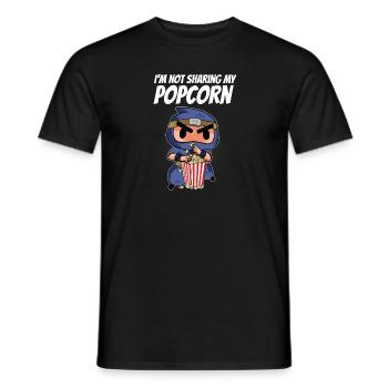 Funny I'm Not Sharing My Popcorn Ninja Movie Nigh - Men's T-Shirt - black - Front - AI Model Male 178 light (178cm)