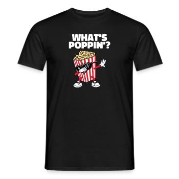 Cool Dabbing Popcorn Movie Night Funny What’s Popp - T-shirt homme - noir - Devant - AI Model Male 178 light (178cm)