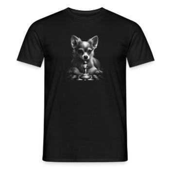 Chihuahua | Échecs | Joueur d'échecs | Plateau | - T-shirt homme - noir - Devant - AI Model Male 178 light (178cm)