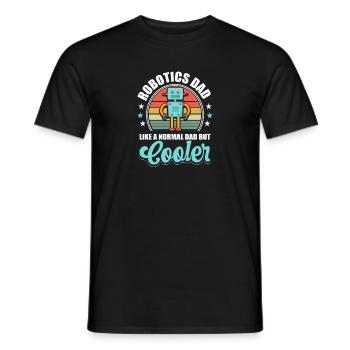 Vintage Droid Builder Robotics Dad Father Retro - Men's T-Shirt - black - Front - AI Model Male 178 light (178cm)
