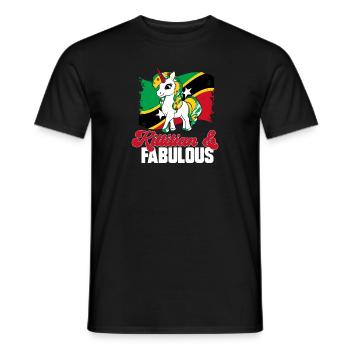 Drapeau de Saint-Kitts-et-Nevis - T-shirt homme - noir - Devant - AI Model Male 178 light (178cm)