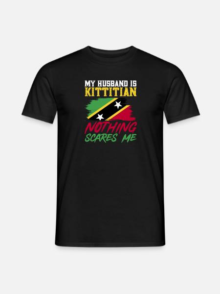 Flag of Saint Kitts and Nevis - Men's T-Shirt - black