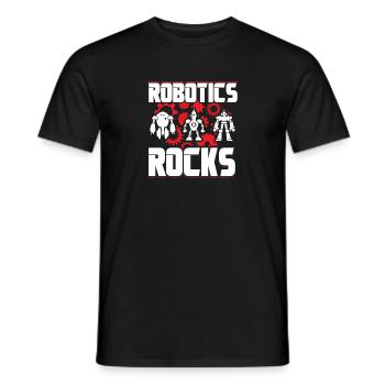Cool Robotics Rocks Cute Droid Builder Build Robot - Men's T-Shirt - black - Front - AI Model Male 178 light (178cm)