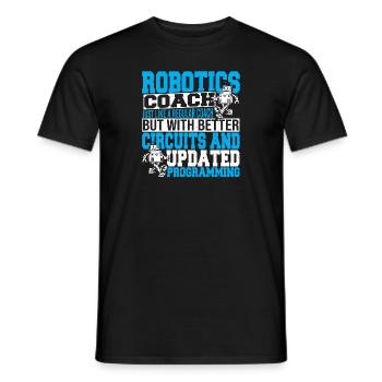 Cool Funny Build Robot Droid Builder Robotics Coac - Men's T-Shirt - black - Front - AI Model Male 178 light (178cm)