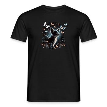 Chihuahua mit Schmetterling |Süßer Hund Bunt Natur - Männer T-Shirt - Schwarz - Vorne - AI Model Male 178 light (178cm)