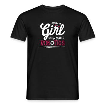 A Girl Who Loves Robotics Build Robot Droid Builde - Men's T-Shirt - black - Front - AI Model Male 178 light (178cm)