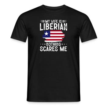 Liberia Flag Liberians - Men's T-Shirt - black - Front - AI Model Male 178 light (178cm)