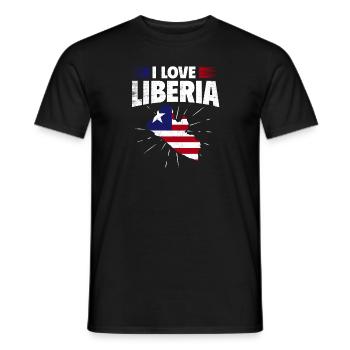 Liberia Flag Liberians - Men's T-Shirt - black - Front - AI Model Male 178 light (178cm)