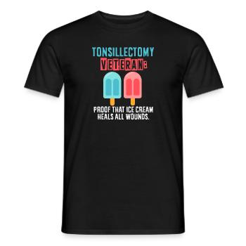 Amygdalectomie, récupération, amygdalectomie - T-shirt homme - noir - Devant - AI Model Male 178 light (178cm)