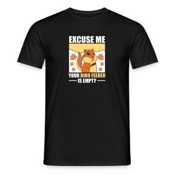 Chipmunk Excuse Me Your Bird Feeder Is Empty Fores - Men's T-Shirt - black - Front - AI Model Male 178 light (178cm)